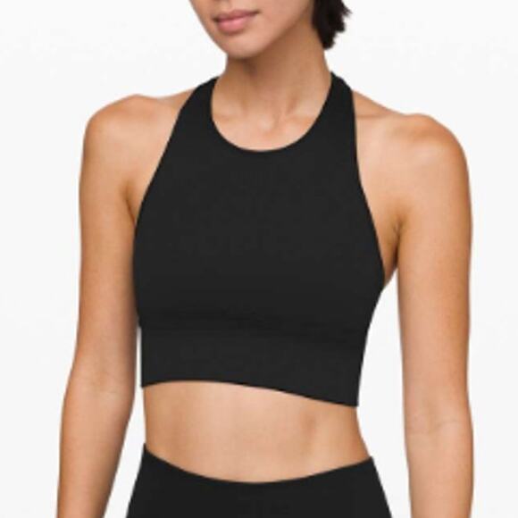 Lululemon 6 Womens Ebb to Train Sports Bra Black Tank Gym Running Active Sports - Picture 1 of 9